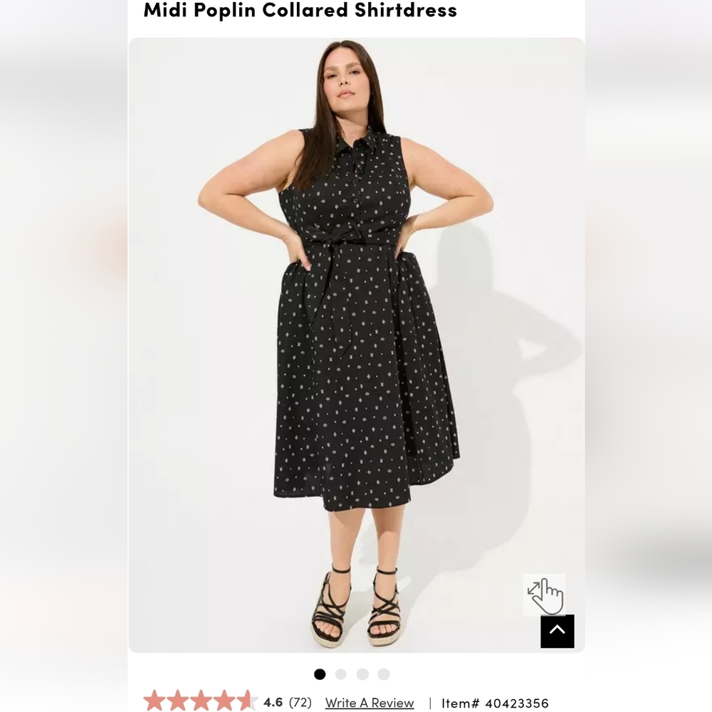 Torrid Midi Poplin Collared Shirtdress sz1